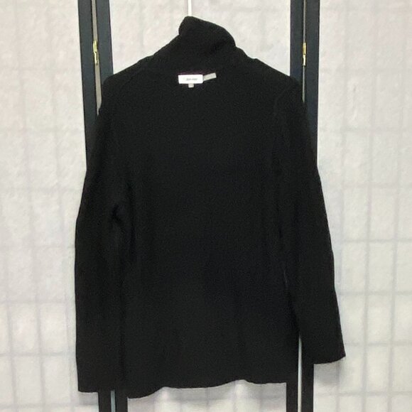 Calvin Klein Turtleneck Fuzzy Soft Knit Pull Over Sweater Black L Long Sleeve - Picture 6 of 13